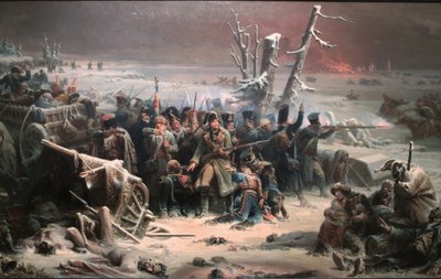 Maresciallo Ney che sostiene la retroguardia durante la ritirata da Mosca, in mostra alla Manchester Art Gallery da Adolphe Yvon
